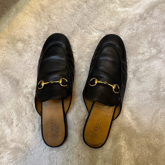 Gucci Princetown Leather Mules - Picture 1 of 7